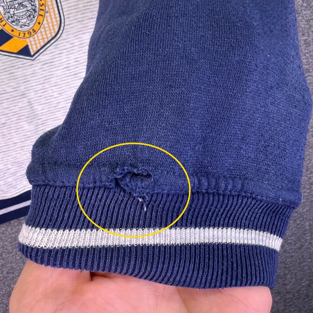 Gear Sweatshirt Unisex Large Grey Navy UTC Chattanooga Collegiate Vintage Retro - Picture 6 of 16